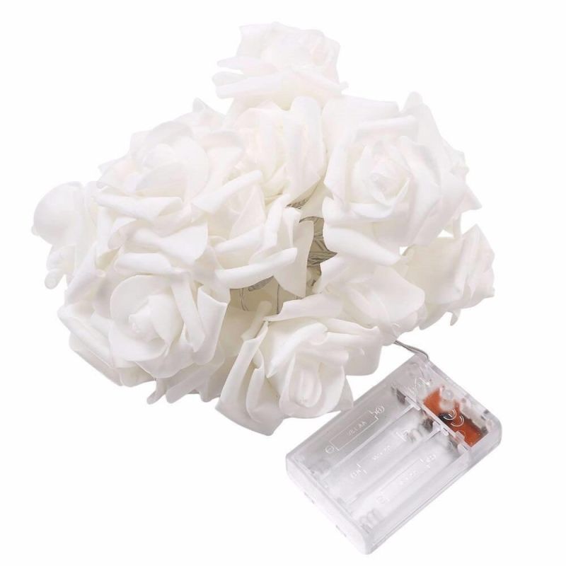 USB LED Rose Flower String Lights Artificial Bouquet Garland Party