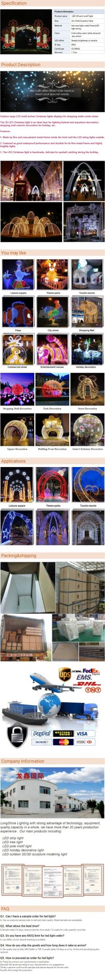 Large LED 3D Arch Motif Light for Outdoor Street Decoration