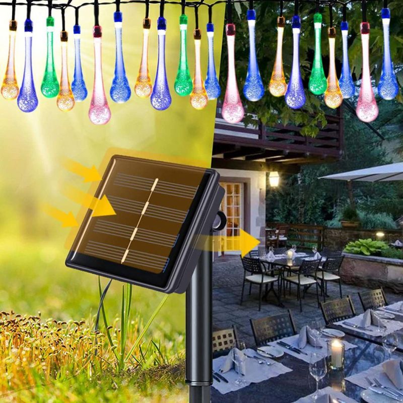 Christma Super Bright 30 LED 6.5m 8 Model Warm White Garden Solar Panel Christmas String Light