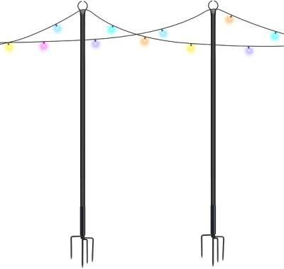 String Light Poles Stainless Steel Light Pole for Patio Lights Christmas Light Pole Garden Wedding Cafe Patio Party Backyard Terrace Decora