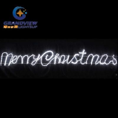Animated 290cm Wide LED White &prime;merry Christmas&prime; Motif Rope Lights