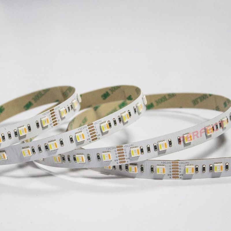 60LEDs/M SMD5050 DC12V 24V RGB+CCT Rgbww 5in1 Flexible LED Strip