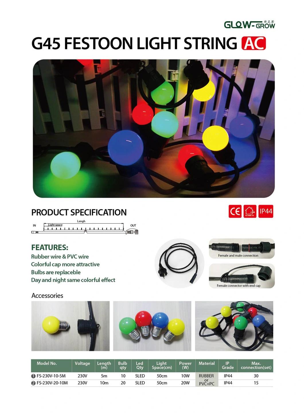Party Use LED Bulb String Light for Street House Hotel Decoration