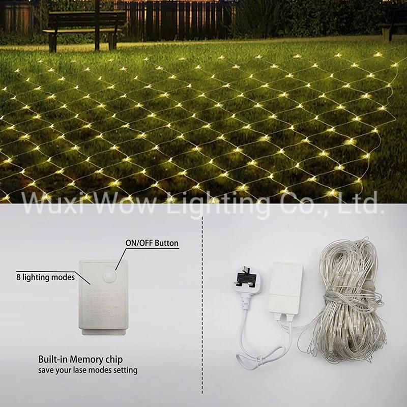 Light Net for Outdoor, 200 Fairy Lights 3 M X 2 M, Garden Fairy Lights with 8 Modes, Net Fairy Lights with Plug, for Indoor Curtain, Garden, Wedding Decoration