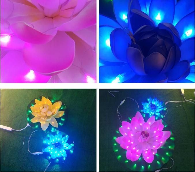 Factory Wholesale Indoor Decorative Artificial Pink Lotus Flower Light