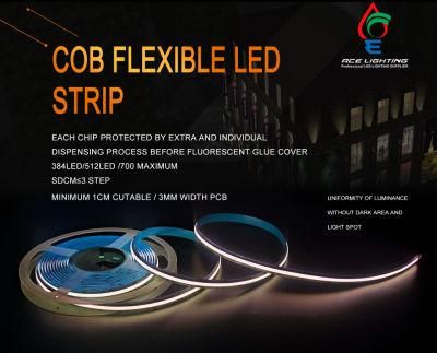 COB CCT Adjustable 576chip Flexible White Warm White COB LED Strip Light