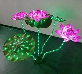 80cm Hotel Lobby Decoration Plastic Lotus Flower Light