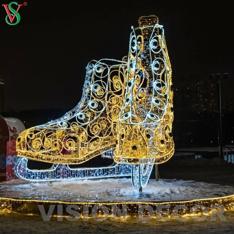 Outdoor Christmas Decoration LED 3D Motif Shoes Sculpture Light