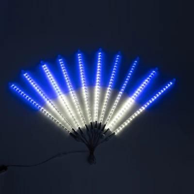 Blue White Outdoor Holiday Waterproof Meteor Shower Christmas Tree Decoration Lights
