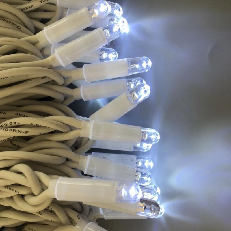 Connectable IP65 Rubber Black Cable Outdoor LED Fairy Lights