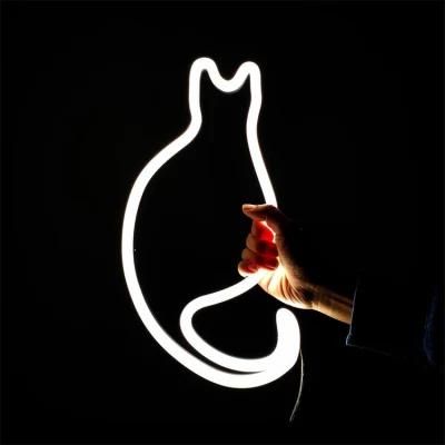 Drop Shipping Hot Selling Home Decorative LED PVC Silicon Neon Sign Light Acrylic Cat LED Neon Sign Custom