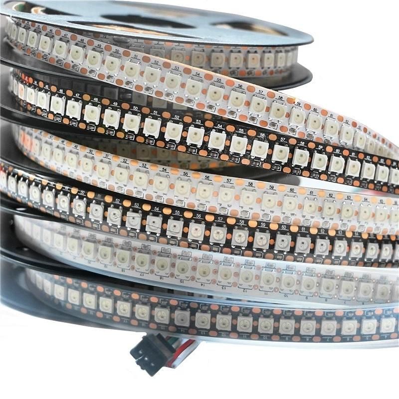 LED Pixel Strip Light DC 5V Ws2812 Ws2812b Individually Addressable RGB Smart Pixels Strip 2812 IC Waterproof