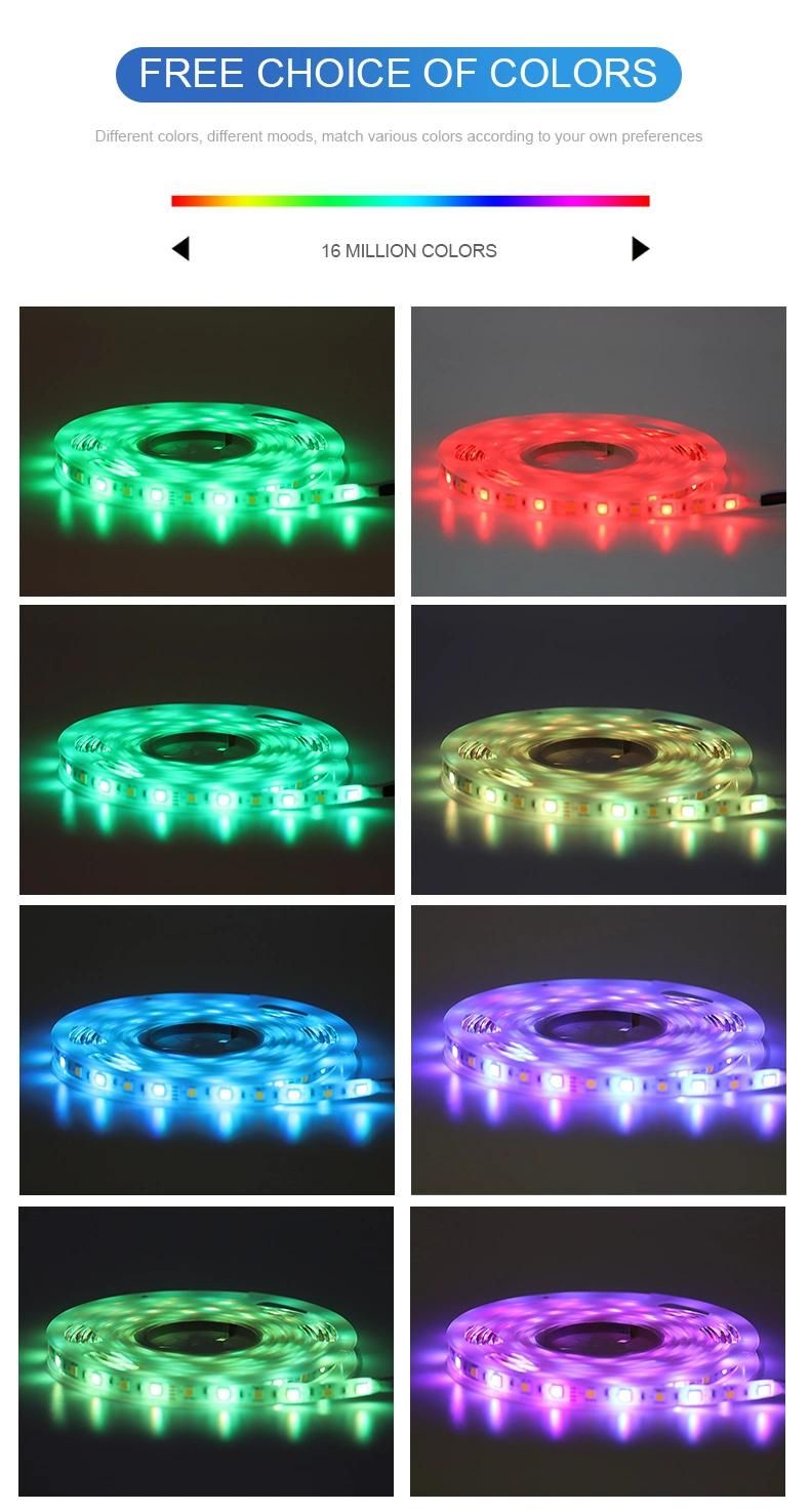 China Manufacturer 44keys Tape Light 5m RGB Flexible LED Strips Lights