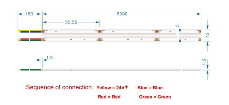 New 3*378 Chips/Meter DC24V RGB COB LED Strip