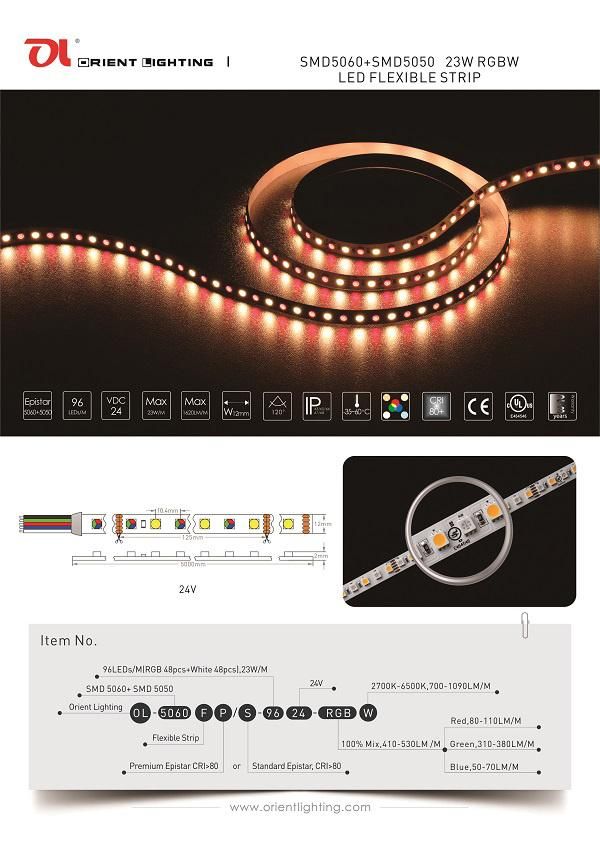 UL Ce Epistar 5050 Variable White Color IP67waterproof LED Strip Light