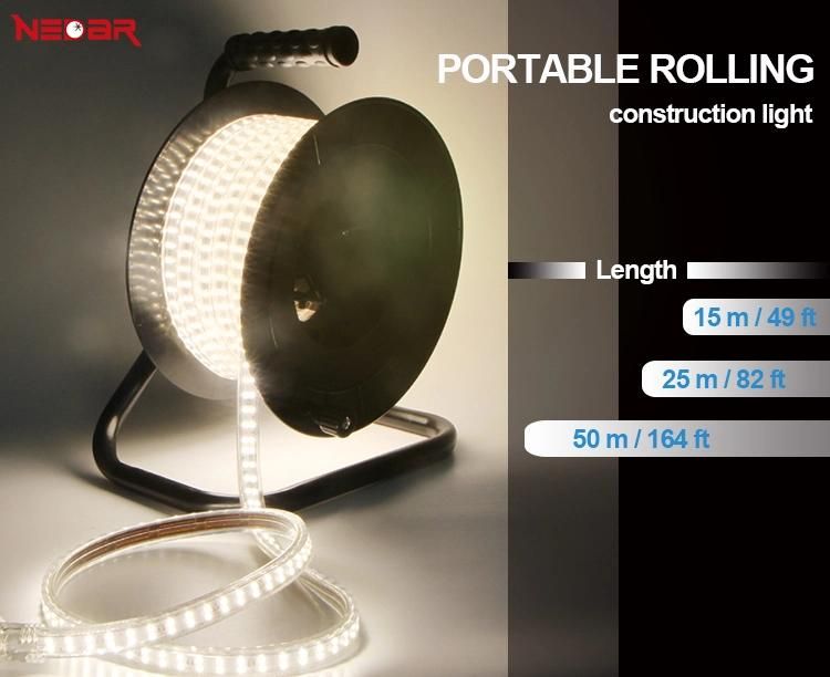 Robust LED Strip Light in Drum Portable Use Mobile Use Working Light Construction Light Outdoor Use Waterproof IP65