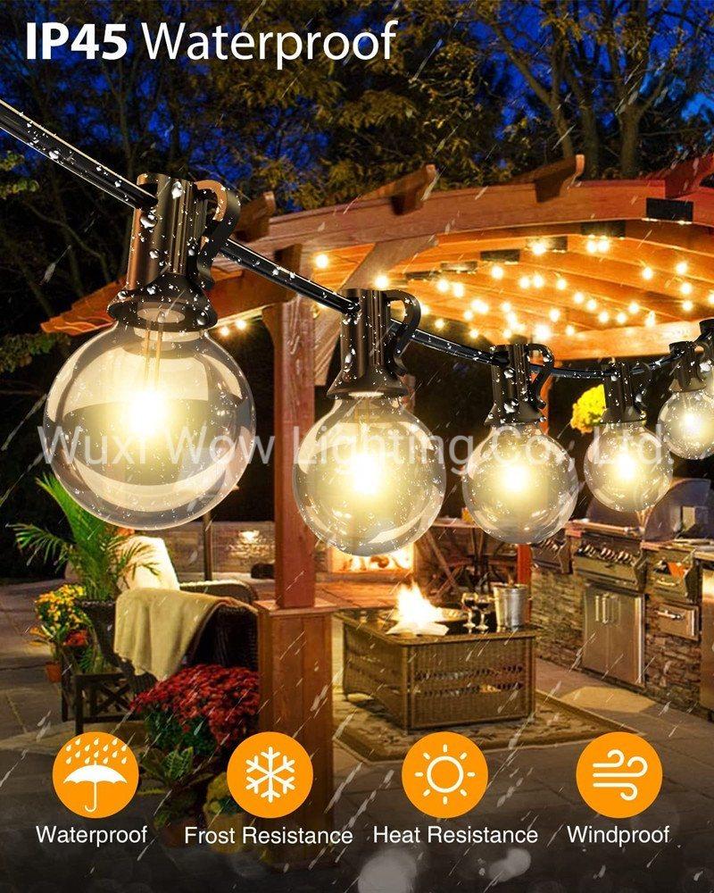 Outdoor String Lights Mains Powered 41FT/12.5m G40 Garden Festoon Light Waterproof Hanging Outside Lights for Garden Patio Bar