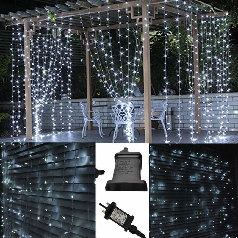 1.5X1.5m 3X2m White TV Backgroun Decorate Garden LED Net Mesh String Light