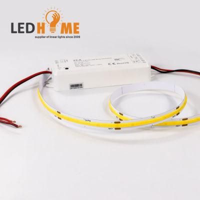 12V/24V High Lumen Output DOT-Free Flexible COB LED Strip with Homogenous Lighting