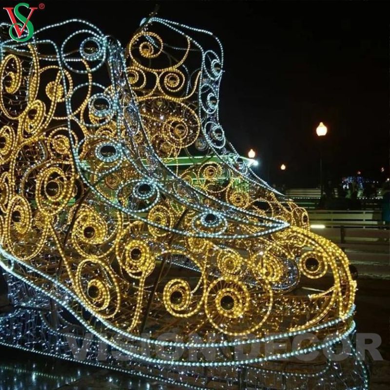 Outdoor Christmas Decoration LED 3D Motif Shoes Sculpture Light