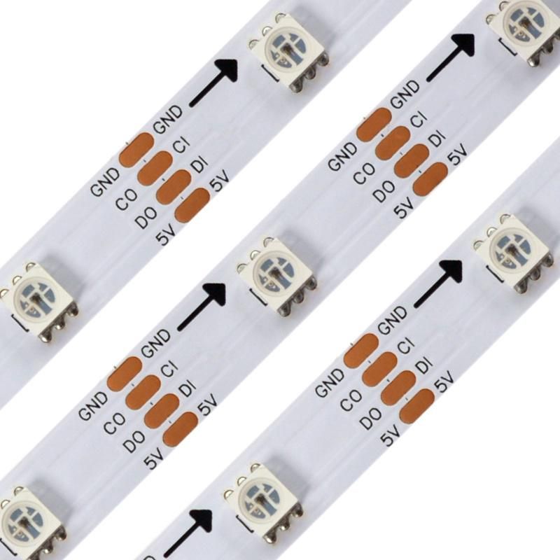 5V 60pixels/M HD107s Pixel Addressable RGB SMD5050 Pixel LED Strip