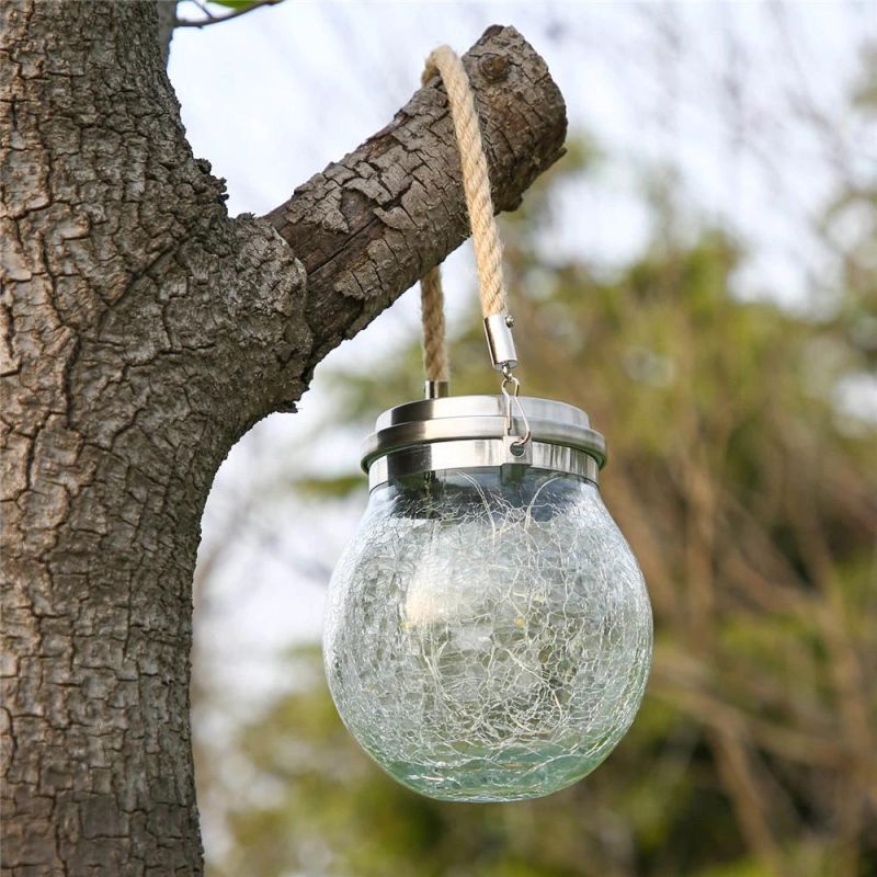 Hanging Glass Solar Mason Jar Fairy Solar Decorative Light for Christmas