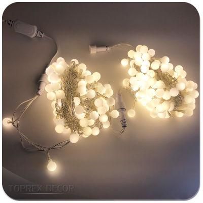 Ramadan Christmas Waterproof 10m Plug in 10 in 1 Strings LED String Globe Lights PE Ball Light