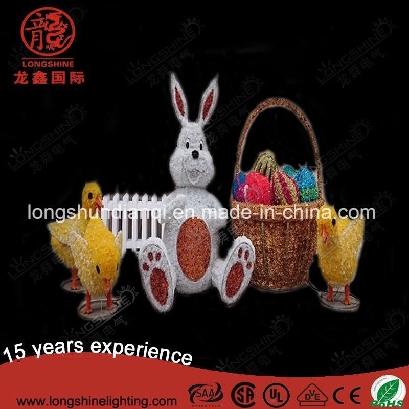 Easter Decoration Light up Chickling and Egg Basket