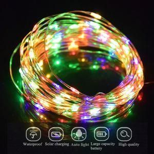 Outdoor Waterproof Solar Powered LED Decoration Copper Wire String Lights