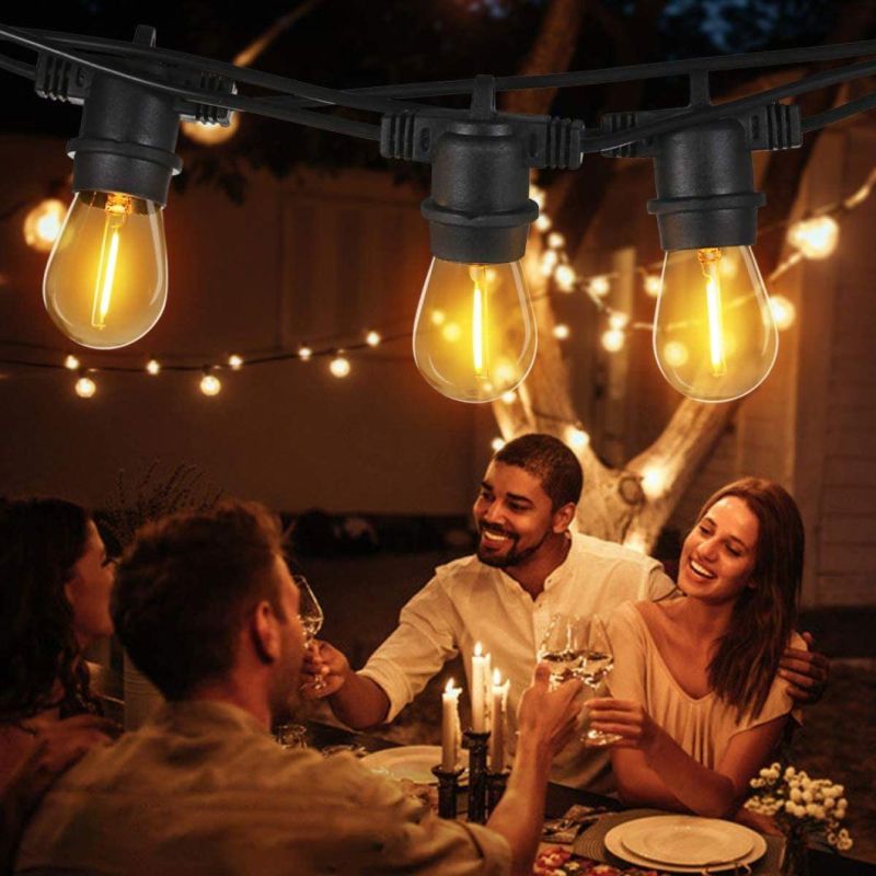 Outdoor S14 Garden String Lights Waterproof IP65 Festoon Light for Patio, Garden, Christmas, Wedding