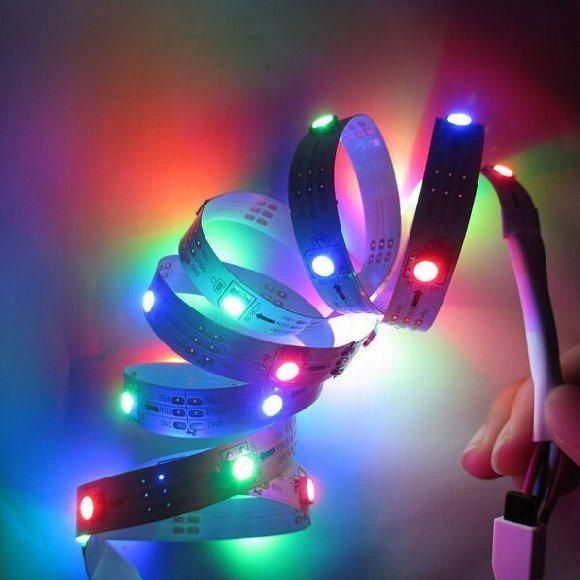 LED Pixel Strip Light DC 5V Ws2812 Ws2812b Individually Addressable RGB Smart Pixels Strip 2812 IC Waterproof