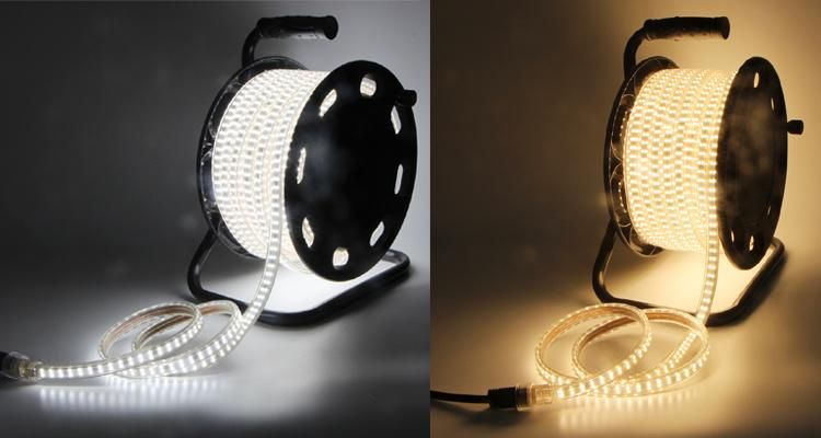 The Robust LED Strip Worklight Building Lighting 230V The Light Drum 25m with Double Chipped LED IP65 for Indoor and Outdoor Mobile Use with Plug Socket
