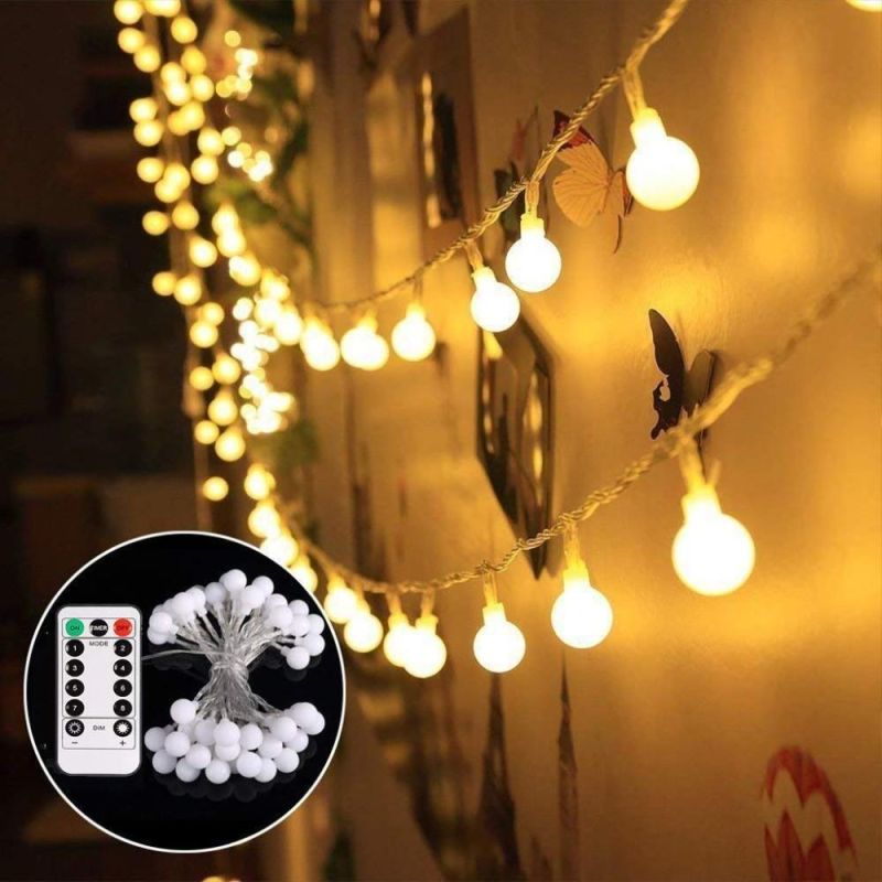10m 100 LED Globe String Lights Fairy Twinkle Light with Remote