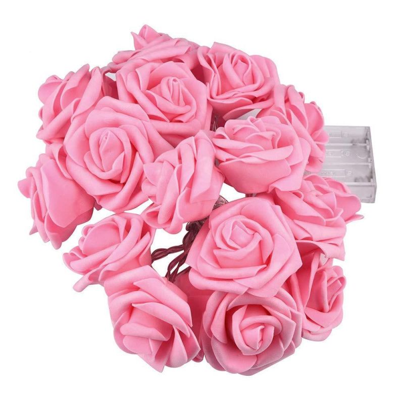 USB LED Rose Flower String Lights Artificial Bouquet Garland Party