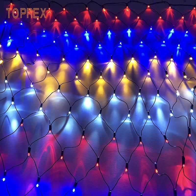 Quality Wholesale Connectable Christmas Props Carnival IP46 High Brightness RGB Colorful Net Curtain Lights with CE&RoHS