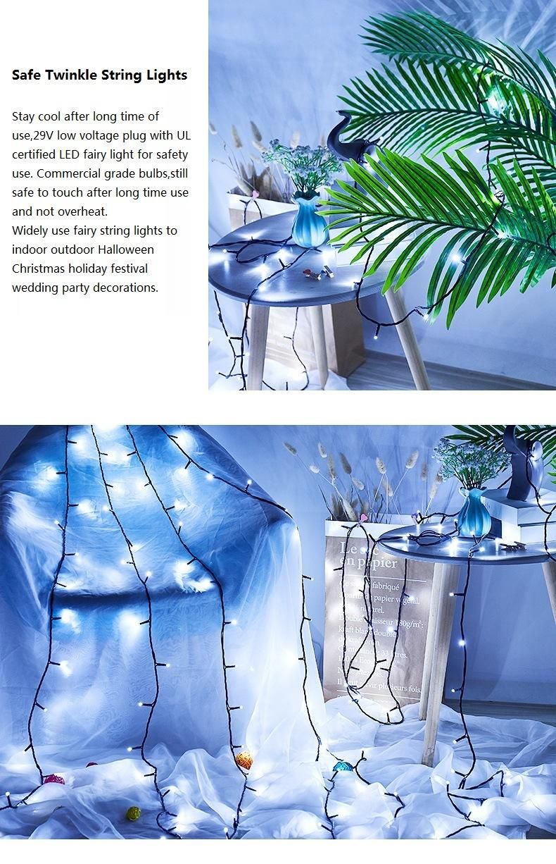 Hot Selling Outdoor Holiday Party Lighting 10m 20m 30m 50m Indoor String PVC Christmas LED Decoration Lights