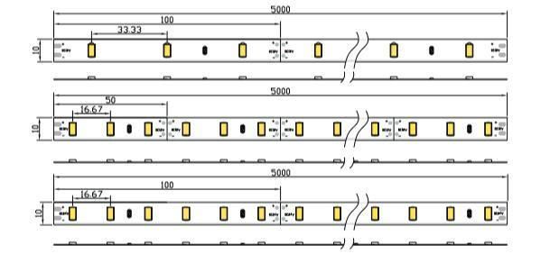 10mm 24V 30LEDs Low Power Consumption High Brightness SMD5630 LED Light Strip