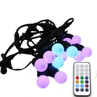 Multi-Color RGBW Remote Control Patio Cafe LED String Light with IP65 Waterproof