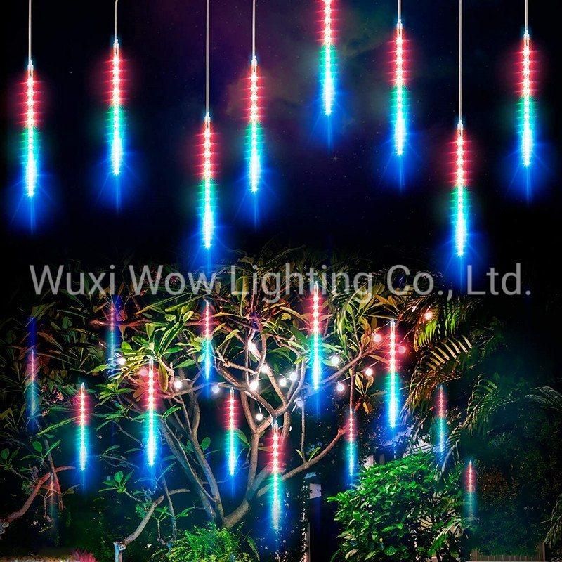 10PCS LED Meteor Shower Light 50cm 360 Falling Rain Lights Raindrop Strip Lights Cascading Lights Icicle Snow Falling Drop Light for Mother′s Day Xmas Trees