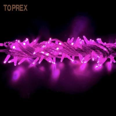 Winter Christmas Decorations Quality Connectable IP65 Rubber Cable Blister LED Pink Light Strings Outdoor