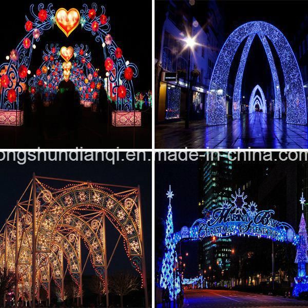 Outdoor Lighted LED Arch Christmas Across Street Motif Decotations Lights for Holiday
