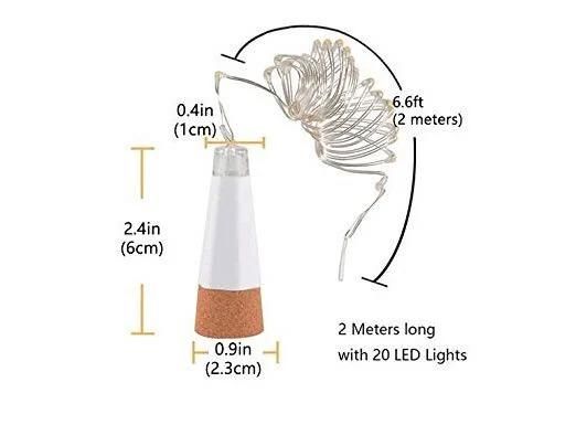 New Arrival Romantic LED Bottle Cork Light with Copper Wire String Light for Party Bar Christmas Decoration USB Rechargeable