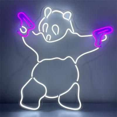 No MOQ Drop Shipping Handmade Neon Sign Custom Panda LED Neon Light Sign Board with Dimmer