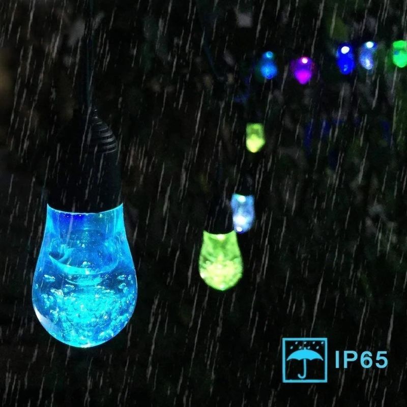 Solar String Bulb Lights Commercial Grade IP65 Waterproof Solar String Lights