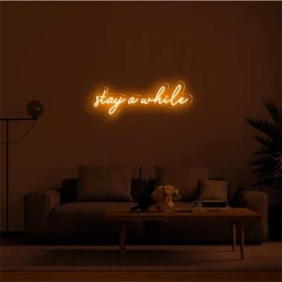 Customized Neon Sign LED Stay a While Neon Light DIY Neon Sign Name Bar