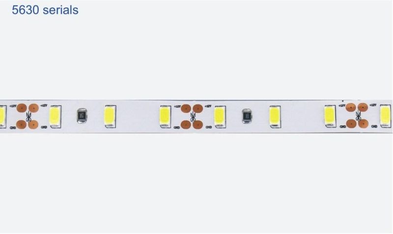 9.6W 10mm Width 30LEDs/M 100mm Cut SMD5630 LED Flexible Tape Strip