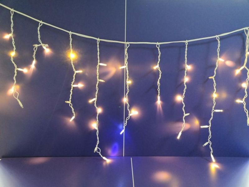 IP65 LED Icicle Lights Warmwhite with White Strobe LED Icicle Rubber Garland LED Icicle IP65