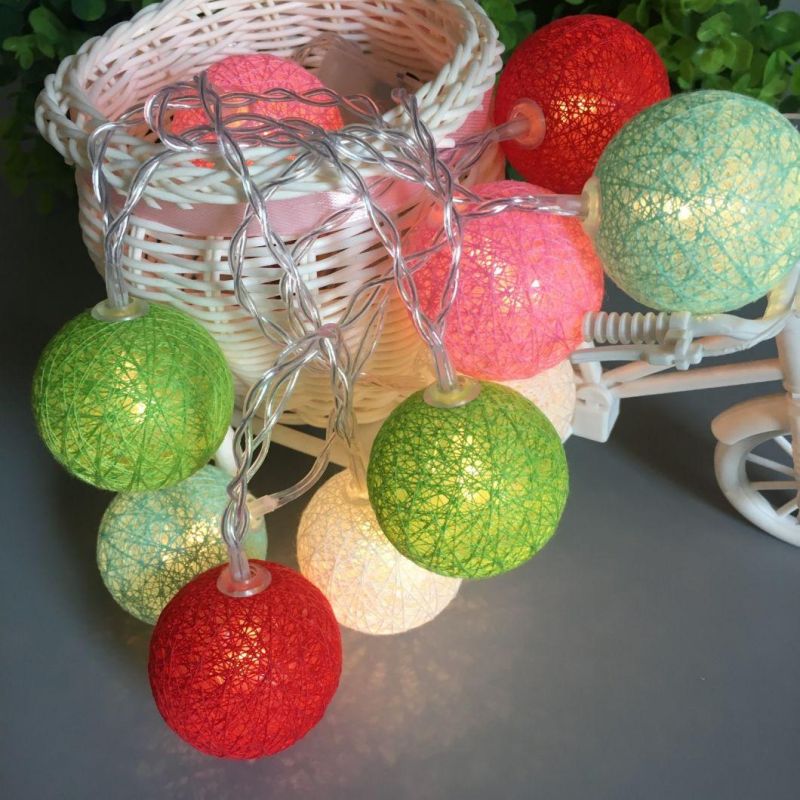 Indoor Wicker Rattan Ball Fairy Lights with 16 Warm White LEDs