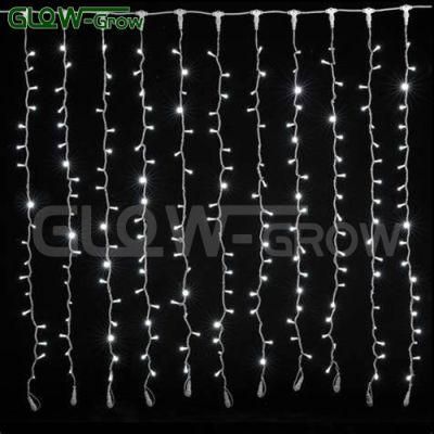 White 120V/230V IP65 Waterproof Outdoor LED Curtain String Decoration Light for Event Home Garden Shopping Mall Decor