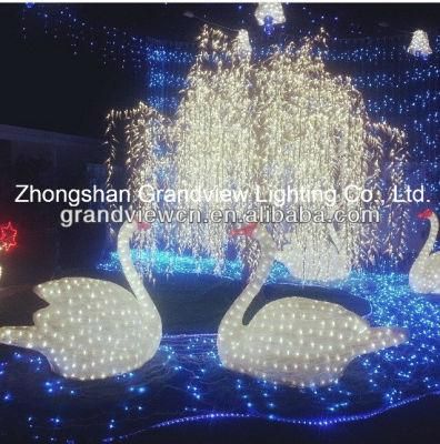 LED Swan River Willow Tree Park Lights of Spring Festival Xmas Holiday